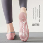 3-Pack Grey Anti-Slip Yoga Socks - Grippy Pilates Dance Fitness Socks with Silicone Grip for Women