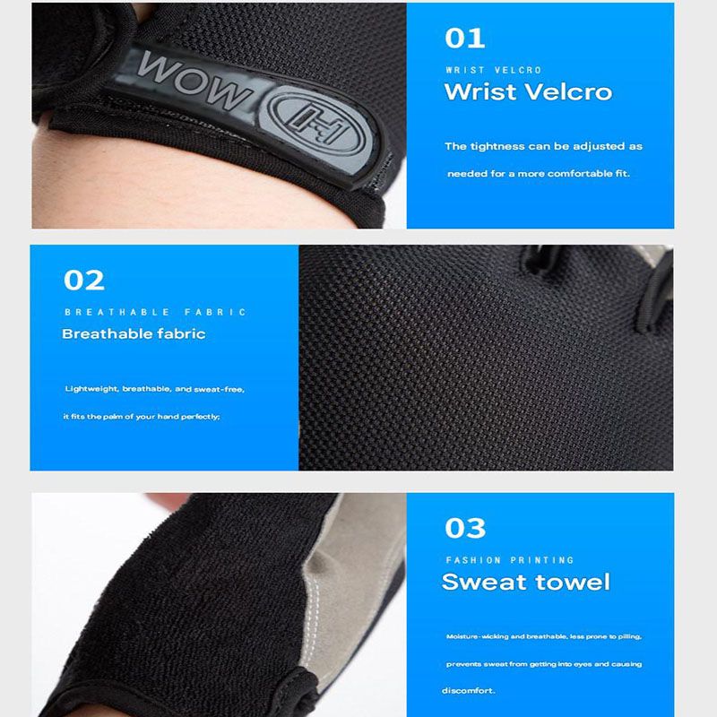 Black Half Finger Fitness Gloves - Anti-Slip Breathable Gym Training Gloves for Weightlifting Cycling(Size:XL)