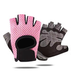 Pink Half Finger Fitness Gloves - Anti-Slip Breathable Gym Training Gloves for Weightlifting Cycling(Size:L)