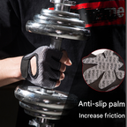 Pink Half Finger Fitness Gloves - Anti-Slip Breathable Gym Training Gloves for Weightlifting Cycling(Size:L)