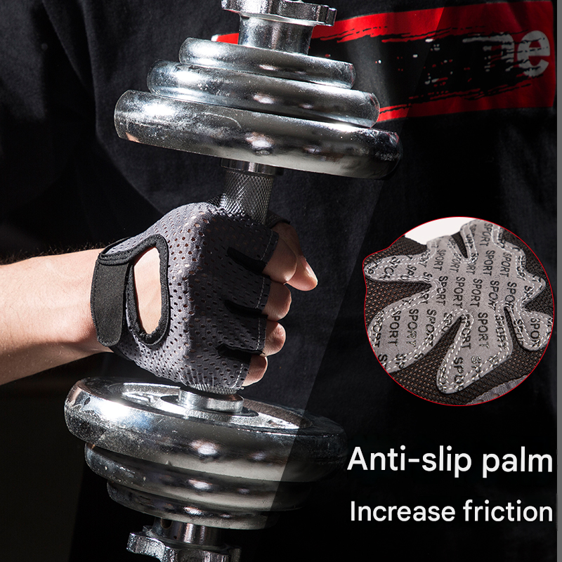 Pink Half Finger Fitness Gloves - Anti-Slip Breathable Gym Training Gloves for Weightlifting Cycling(Size:L)