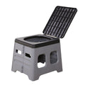 Grey Portable Folding Toilet Stool Outdoor Camping Car Emergency Portable Potty Chair