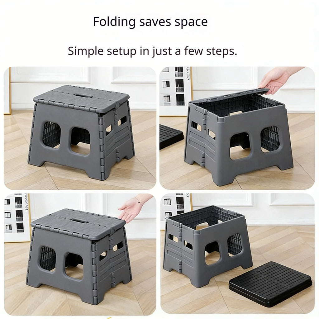 Grey Portable Folding Toilet Stool Outdoor Camping Car Emergency Portable Potty Chair