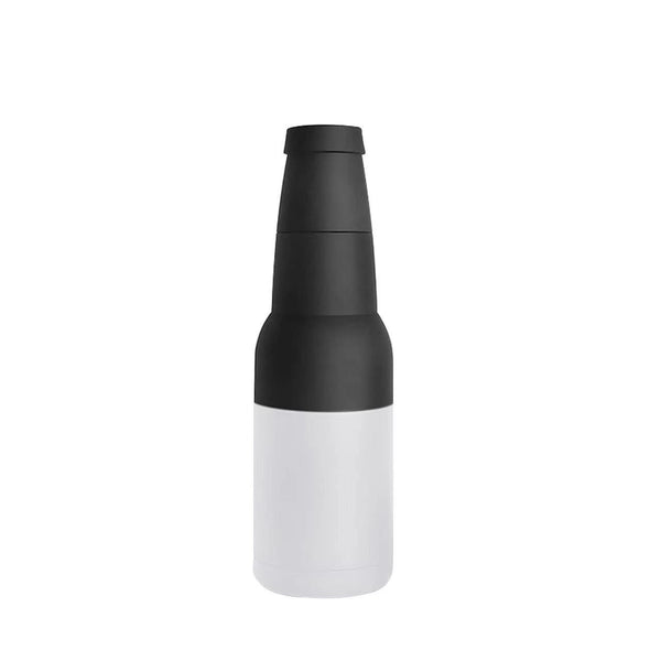 White Stainless Steel Can Cooler with Bottle Opener for Outdoor Drinks