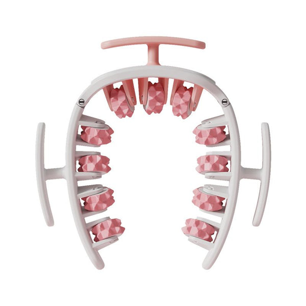 Pink and White Multifunctional Ring Massage Roller with Detachable Handles