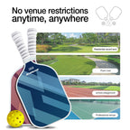 Fantasy Purple and Blue Striped Fiberglass Pickleball Paddle Set – 4 Balls & 2 Lightweight Shock-Absorbing Rackets with Versatile Carry Bag for Outdoor Play