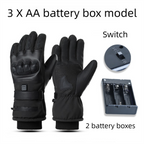 Winter 3 Level Intelligent Heated Gloves with Touchscreen Fingertip & Protective Shell - Waterproof Thermal Gloves for Skiing & Outdoor Sports, 360° All-Finger + Hand's Back Large Heating Coverage (Battery Operated)