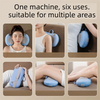 Blue Wireless Rechargeable Cervical & Lumbar Massager Pillow with 4 High/Low Massage Points, 42°C Constant Heat, 3 Speeds and Adjustable Strap – Multifunctional Shiatsu Back Massage Cushion for Neck Waist Shoulder Relief