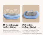 Blue Wireless Rechargeable Cervical & Lumbar Massager Pillow with 4 High/Low Massage Points, 42°C Constant Heat, 3 Speeds and Adjustable Strap – Multifunctional Shiatsu Back Massage Cushion for Neck Waist Shoulder Relief