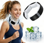 Black Reusable Neck Cooling Ring – 360° Omnidirectional Wearable Ice Collar for Summer Heat Relief, Battery-Free Ergonomic Cooling Tube for Outdoor Sports Fitness
