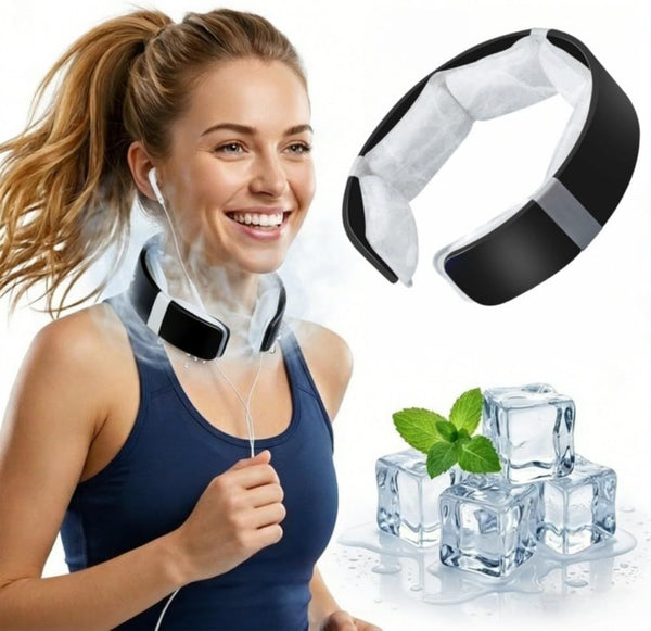 Black Reusable Neck Cooling Ring – 360° Omnidirectional Wearable Ice Collar for Summer Heat Relief, Battery-Free Ergonomic Cooling Tube for Outdoor Sports Fitness