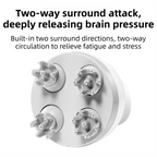 Blue Wireless Electric Scalp Massager with 28 Soft Silicone Massage Claws Storage Base - Rechargeable Hand-Simulated 4D Deep Kneading Head Massage Device for Humans and Pets
