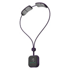 Purple Lightweight Rechargeable Heated Cervical Massager - EMS TENS Pulse Neck Shoulder Therapy Device with 6 Massage Modes & 19 Intensity Levels, 3 Level Heat Compression, Large Digital Display and Tightening Buckle