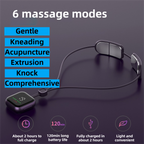 Purple Lightweight Rechargeable Heated Cervical Massager - EMS TENS Pulse Neck Shoulder Therapy Device with 6 Massage Modes & 19 Intensity Levels, 3 Level Heat Compression, Large Digital Display and Tightening Buckle