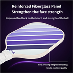 White + Blue + Green Striped Fiberglass Pickleball Paddle – Ultra Lightweight Pickleball Racket for Outdoor Play with Large Sweet Spot, Shock-Absorbing Silicone Grip and TPU Edge Guard