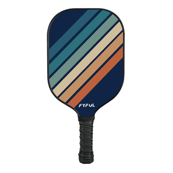 Black + Blue + Yellow Striped Fiberglass Pickleball Paddle – Ultra Lightweight Pickleball Racket for Outdoor Play with Large Sweet Spot, Shock-Absorbing Silicone Grip and TPU Edge Guard