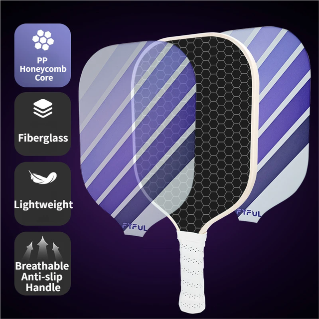 Black + Green Striped Fiberglass Pickleball Paddle – Ultra Lightweight Pickleball Racket for Outdoor Play with Large Sweet Spot, Shock-Absorbing Silicone Grip and TPU Edge Guard