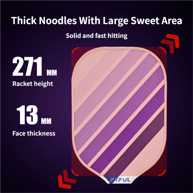 White + Blue + Purple Striped Fiberglass Pickleball Paddle Set – 2 Ultra Lightweight Pickleball Rackets +  4 Balls + Carry Bag for Outdoor Play - Large Sweet Spot, Shock-Absorbing Silicone Grip and TPU Edge Guard