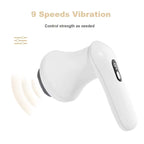 White Wireless Multi Function Fat Burning & Body Shaping Massager with 9 Speed Levels, 5 Massage Heads, Smart Digital Display and Type-C Charging - Portable Slimming Vibration Machine for Muscle Relaxation Sculpting