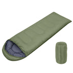 2-in-1 Winter Camping Warmth Kit with Carry Bag: 210 * 75cm Green Portable Waterproof Warm Sleeping Bag and 200 * 140cm Large Black Double Layer Waterproof Fleece Camping Blanket for Hiking Travel Indoor Outdoor Use