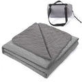 200 x 140cm Grey Large Double Layer Waterproof Thick Fleece Camping Blanket Picnic Mat, Portable Travel Ground Mat with Shoulder Carry Bag for Hiking Travel Indoor Outdoor Use