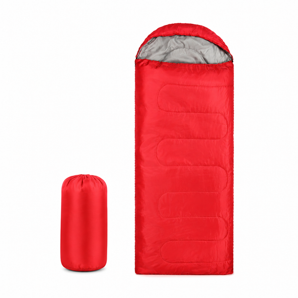210 x 75cm Red Portable Envelope Camping Sleeping Bag 1.3kg Thickened Warm Sleeping Bag with Carry Bag, Convertible Blanket Design & 4 Seasons Cold Weather or Warm for Hiking Travel Indoor Outdoor Use