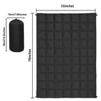 200x140cm Black Large Outdoor Camping Down Cotton Wearable Warmth Blanket, Quilted Poncho Shawl Throw with Storage Bag, Lightweight Warm Camping Quilt for Camping Travel Home Use