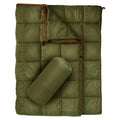 200x140cm Green Large Outdoor Camping Down Cotton Wearable Warmth Blanket, Quilted Poncho Shawl Throw with Storage Bag, Lightweight Warm Camping Quilt for Camping Travel Home Use