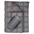 200x140cm Grey Large Outdoor Camping Down Cotton Wearable Warmth Blanket, Quilted Poncho Shawl Throw with Storage Bag, Lightweight Warm Camping Quilt for Camping Travel Home Use
