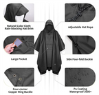 3-in-1 Blue Camping Rain Poncho / Outdoor Shelter Tarp / Ground Sheet (82.7 x 55 inch) with 2 Pairs Rain Shoe Covers - Large Backpack Coverage, Drawstring Hood and Carry Bag for Hiking Trekking Cycling Use