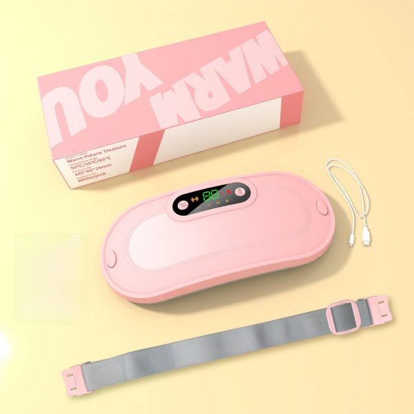 Pink Portable USB Heating Waist Belt with Gift Box - 4 Modes
