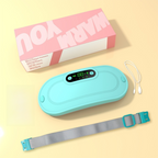 Green Portable USB Rechargeable Graphene Heating Waist Belt with Gift Box - 4 Modes Vibrating Abdominal Massager & 3 Levels Large Area Heating Therapy Pad for Women