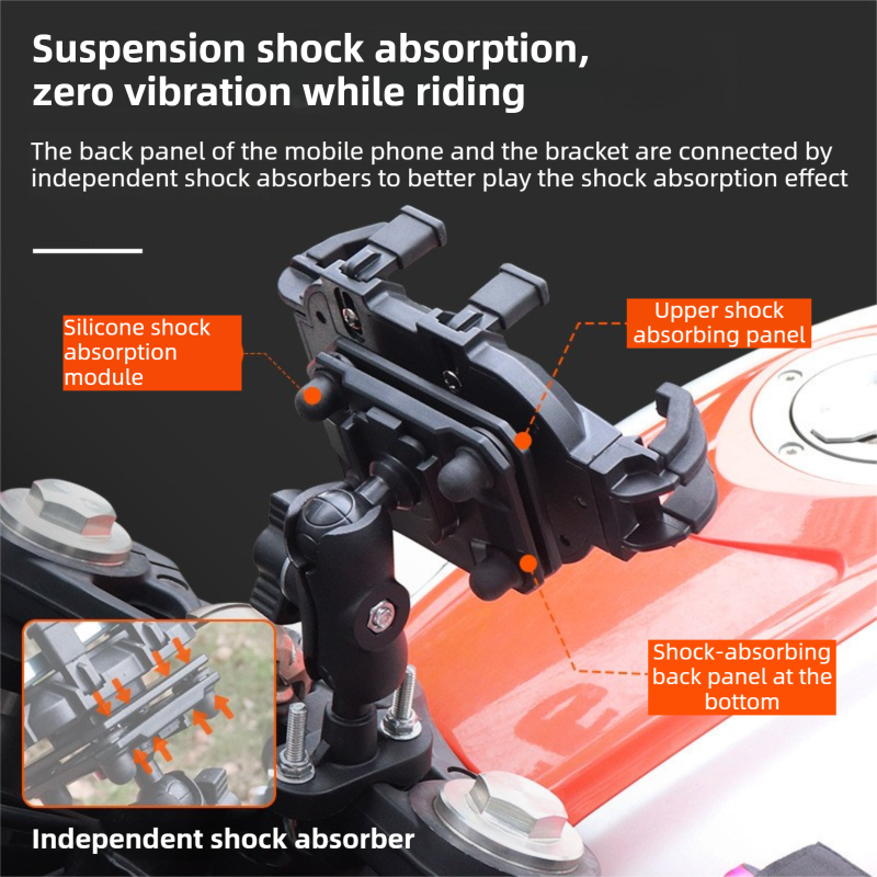 2-Piece Winter Riding Essentials Set with 8 Claw Secure Grip Bike Phone Mount and Suede Flip-Top Touchscreen Thermal Gloves – 360° Rotation Adjustment and Silicone Anti-Shock Module, Universal Handlebar Cradle for Motorcycle MTB & Road Cycling