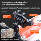 Black Secure Grip Anti-Shock Bike Phone Mount - 360° Rotating Adjustment, 8-Claw Locking Universal Handlebar Navigation Holder for Motorcycle MTB & Road Cycling (Fits 4.7–7" Phones)