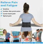 Self Heating Magnetic Therapy Back & Abdomen Compression Brace with 2 Adjustable Elasticity Straps– Breathable Posture Corrector and Lumbar Support Belt for Back Pain Relief, Black S Size