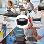 Self Heating Magnetic Therapy Back & Abdomen Compression Brace with 2 Adjustable Elasticity Straps– Breathable Posture Corrector and Lumbar Support Belt for Back Pain Relief, Black M Size