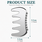 304 Stainless Steel Duoble-Sided Scalp Massage Comb & Gua Sha Relaxation Tool with Velvet Storage Bag – Head, Neck & Body Relaxation Massage Scraper