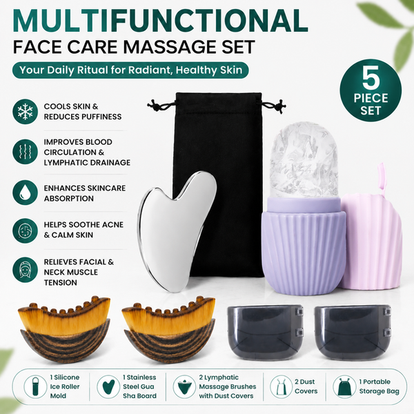 Multifunctional Skincare & Massage Kit with 80ml Purple Silicone (2 pcs)
