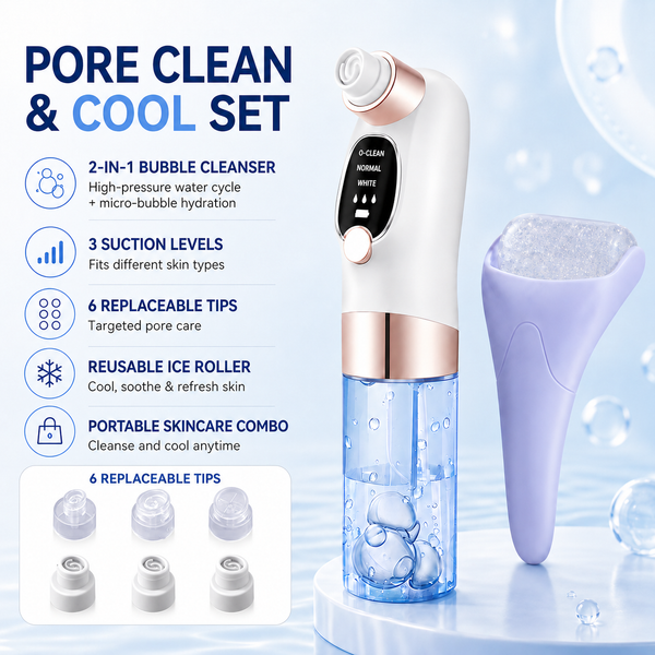 Microbubble Facial Cleanser Pink Scalp Scrubber Set (Purple)