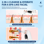 Microbubble Oxygen Hydration Facial Pore Cleanser and Pink Silicone Scalp Massage Scrubber Set with Waste Separation Design, 3 Level Vacumn Suction and 6 Replaceable Heads - Full Body Care Routine for Face Pore Cleaning and Scalp Massage
