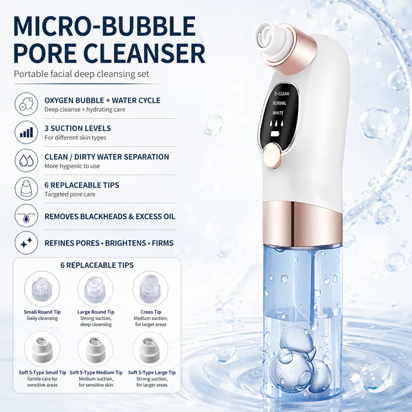 2-in-1 Microbubble Oxygen Facial Pore Cleaner