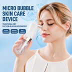 2-in-1 Microbubble Oxygen Hydration Facial Pore Cleaner with Waste Separation Design, 3 Level Suction and 6 Replaceable Heads - Vacumn Pore Cleanser and Microbubble Oxygen Hydration Device for Home & Travel Skincare