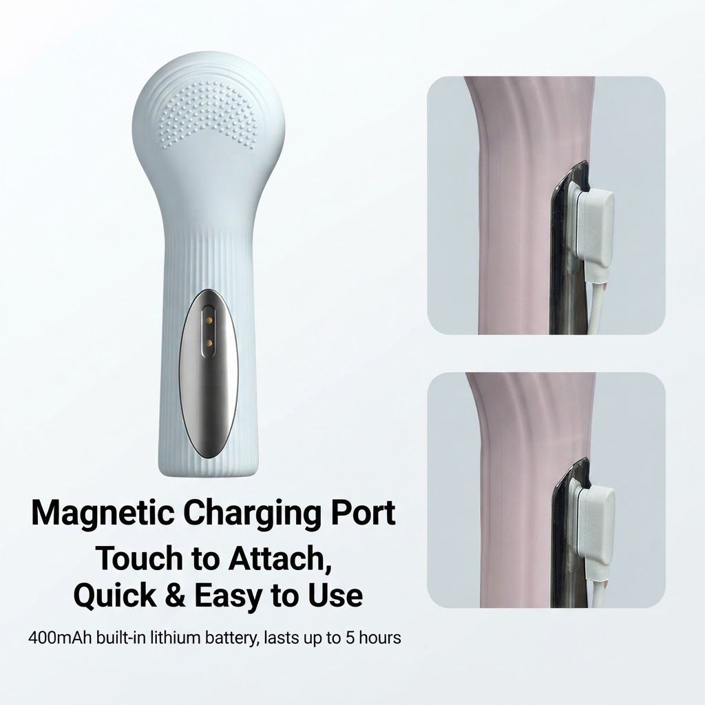 Pink 45°C Constant Heating Silicone Facial Cleansing Brush and 3pcs 8-Layer Fine Foaming Nets Set - Electric Sonic Face Scrubber with Dual-Sided Cleaning Surface & 3-Speed Vibration Massage, IPX7 Waterproof Skincare Absorption and Massage Device