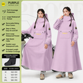 Purple Full Coverage & Extended Cycling Hooded Rain Poncho with Detachable Shoe Covers, 2XL Size – Thickened Waterproof Oxford Motorcycle Raincoat with Face-Protection Elastic Collar, Large Storage Pocket and Foldable Sleeve Cover for Men Women Outdoor Us