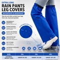 Royal Blue Waterproof Rain Leg Covers and Long Half Rain Pants, Quick Pull-On with Adjustable Elastic Top & Snap Closure Cuffs – Lightweight & Reusable, Windproof & Mudproof for Commuting, Cycling, Garden and Outdoor Activities (1 Pair 4XL)