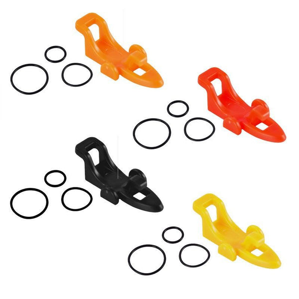 4-piece Fishing Rod Hook Keeper Set - Car Shaped Lure Holder, ABS Plastic Bait Clip with Rubber Rings, Portable Tackle Accessory for Surf Fishing and Lure Fishing