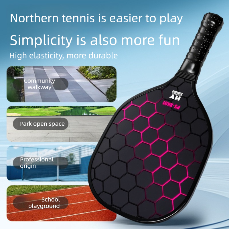 Black and Pink Professional Carbon Fiber Pickleball Paddle Set （2 Rackets + 4 Balls + 1 Carry Bag）- Lightweight Pickleball Racket with Balls for Adults and Kids Outdoor Sports Training