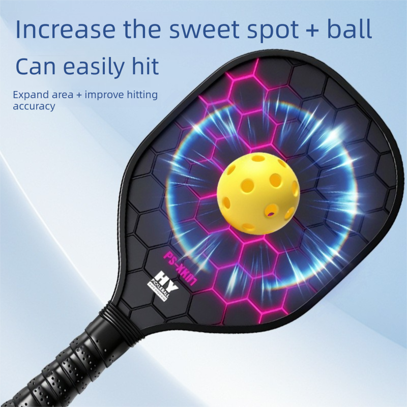 Black and Pink and Blue Professional Carbon Fiber Pickleball Paddle Set （2 Rackets + 4 Balls + 1 Carry Bag）- Lightweight Pickleball Racket with Balls for Adults and Kids Outdoor Sports Training