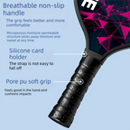 Black and Pink and Blue Professional Carbon Fiber Pickleball Paddle Set （2 Rackets + 4 Balls + 1 Carry Bag）- Lightweight Pickleball Racket with Balls for Adults and Kids Outdoor Sports Training
