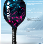 Black and Pink and Blue Professional Carbon Fiber Pickleball Paddle Set （2 Rackets + 4 Balls + 1 Carry Bag）- Lightweight Pickleball Racket with Balls for Adults and Kids Outdoor Sports Training